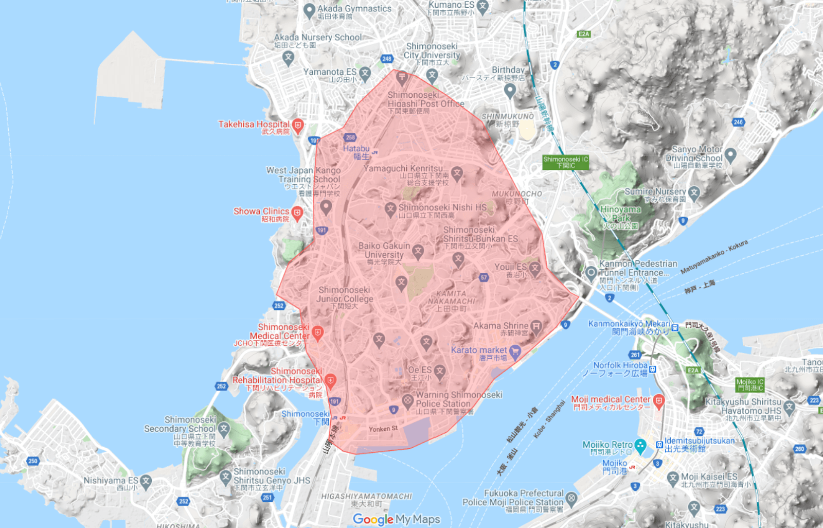 ウーバーイーツ 山口マップ