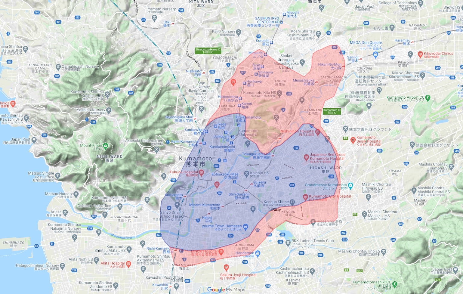 ウーバーイーツ熊本 マップ