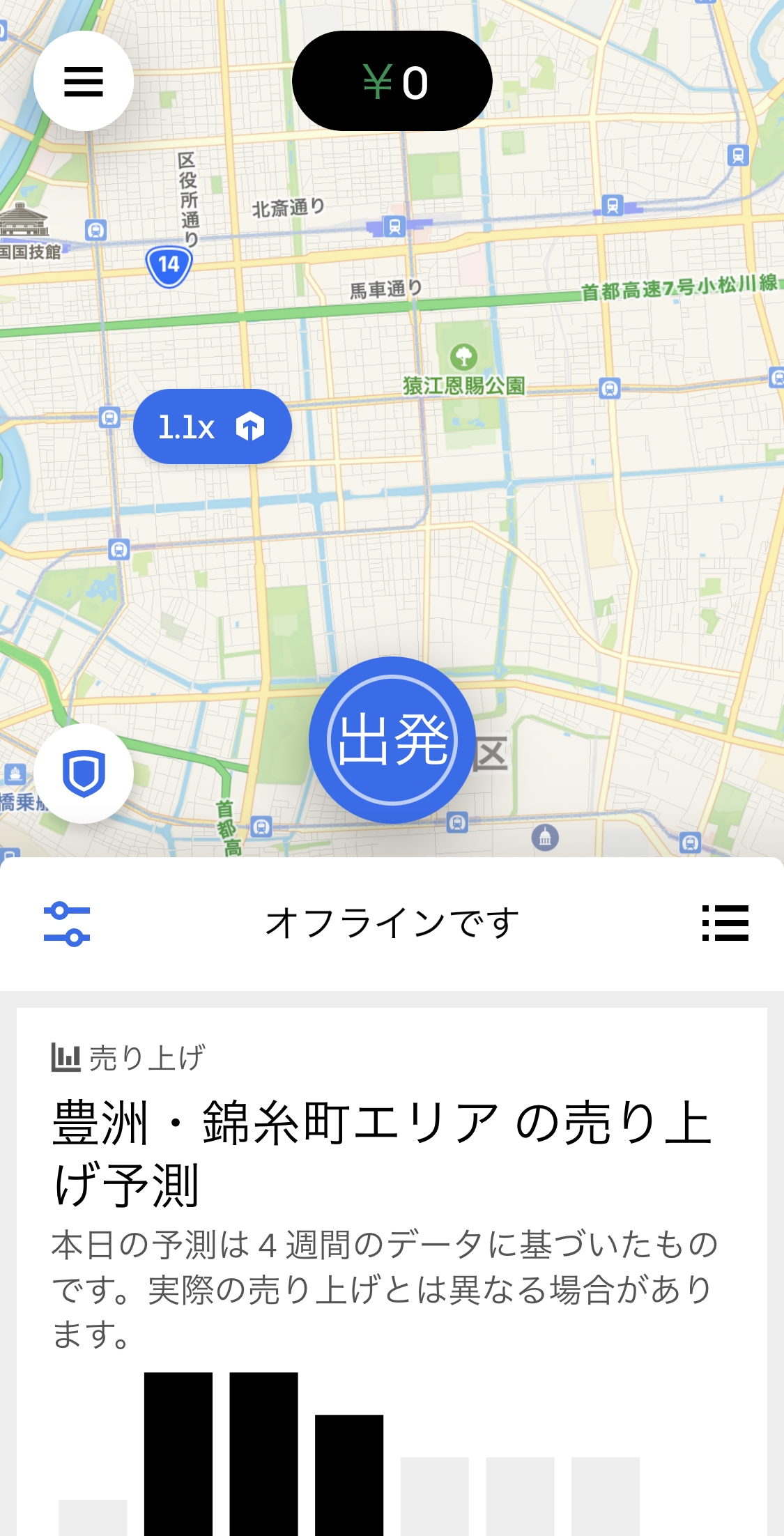 Uber Driverトップ画面