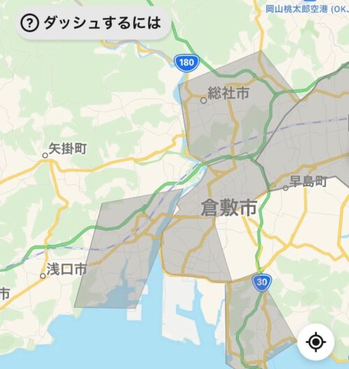 ドアダッシュ岡山配達エリア画像1