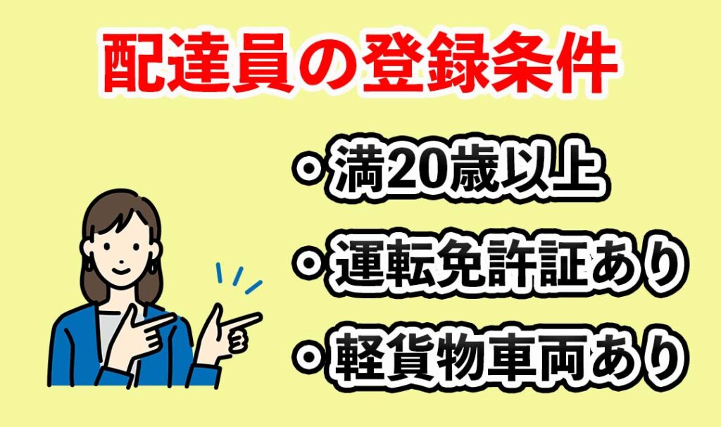 配達員の登録条件