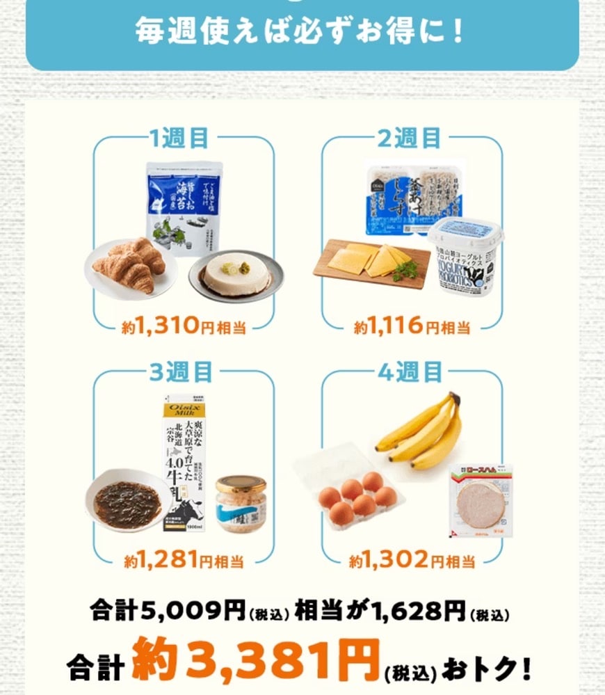 定期サービスを毎週使うとお得