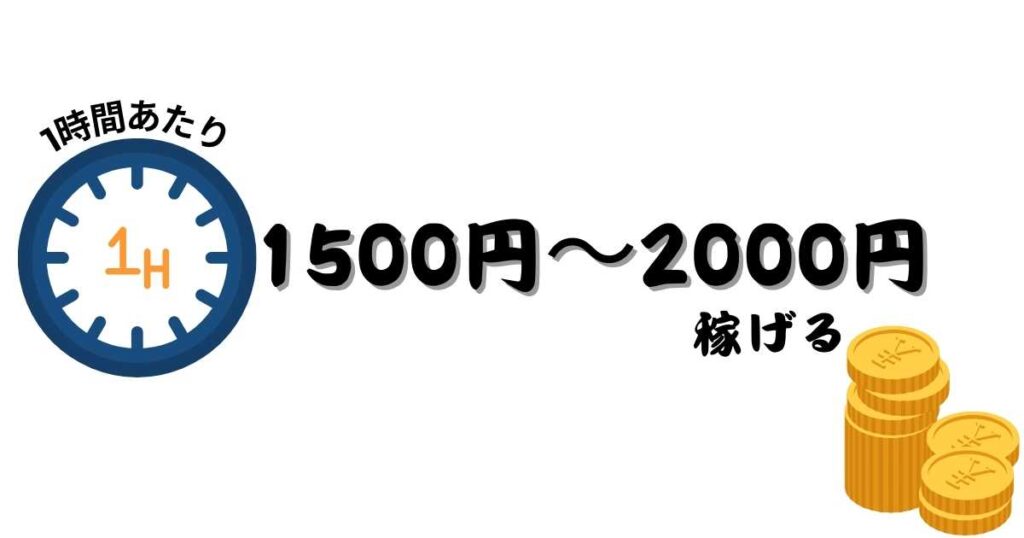 1時間あたり1500円から2000円稼げる